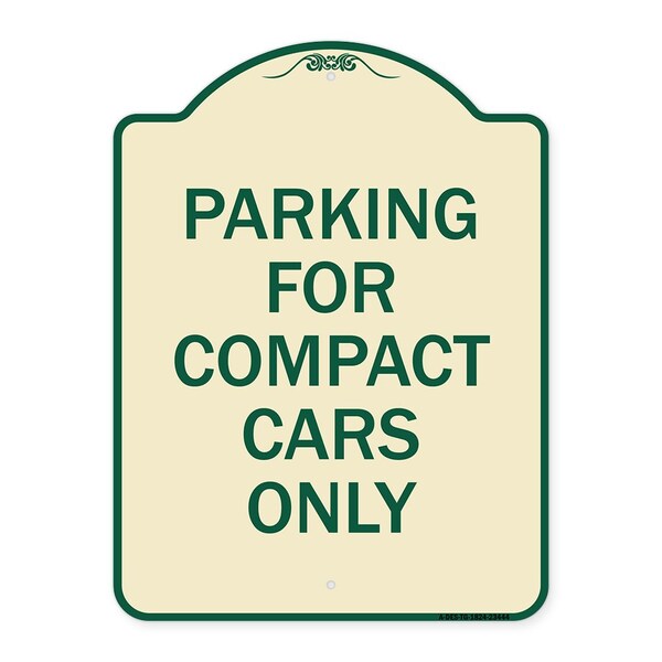 Parking for Compact Cars Only Heavy-Gauge Aluminum Architectural Sign, 24" x 18", TG-1824-23444